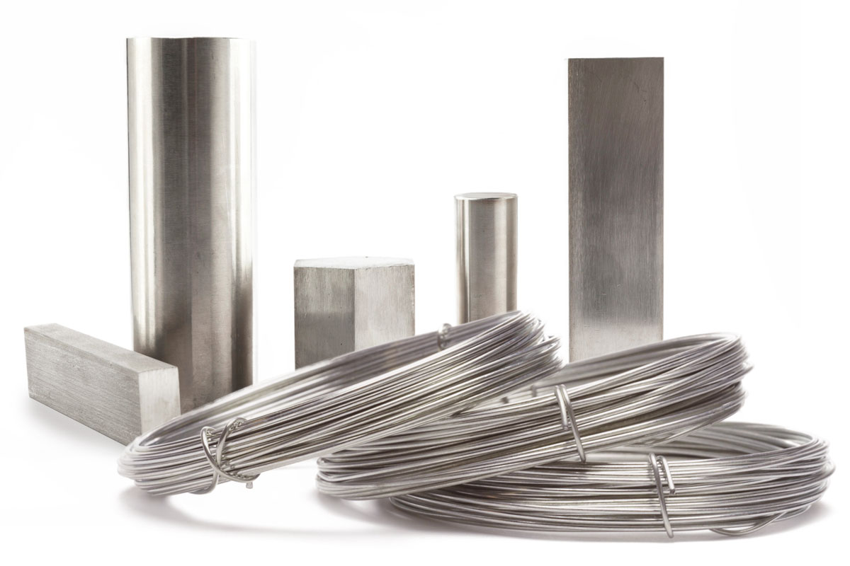 Steel coils and bars rendered on white background